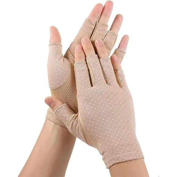 TELOLY Women UV-Sun-Protection-Gloves Sunblock-Fingerless Non Slip Driving Gloves light weight gloves for Summer Outdoor