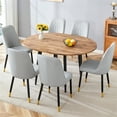 7Piece Dining Table Set with Retractable Kitchen Table and 6 PU