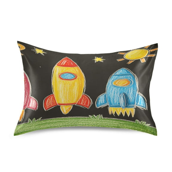 Rocket Satin Pillowcase 20''x26'' Double-Sided Print Soft Wrinkle Resistant