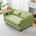 thumbnail image 3 of 3-in-1 Convertible Sofa Bed,Modern Corduroy Sleeper Sofa with Pull Out Bed,Loveseat Couch with Adjustable Armrest for Living Room,Green, 3 of 7