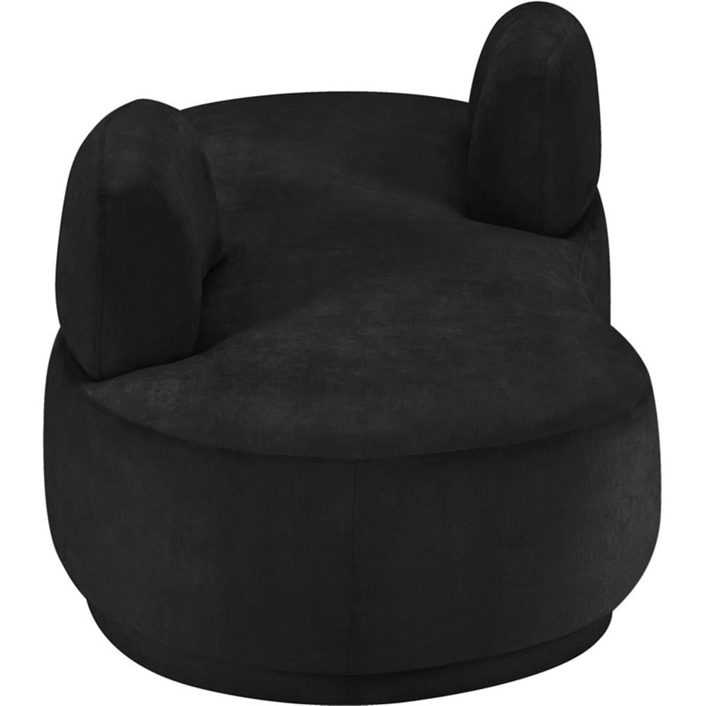 Meridian Furniture Argyle Black Chenille Fabric Chaise/Loveseat