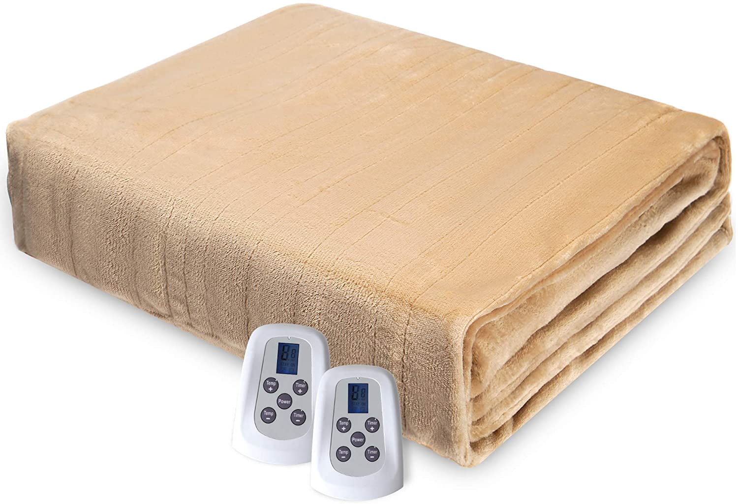 Superjoe Electric Blanket 90 x 84 Queen Size Heated Blanket, Dual  Controllers 10 Heat Settings Auto-off Timer, Beige - Walmart.com