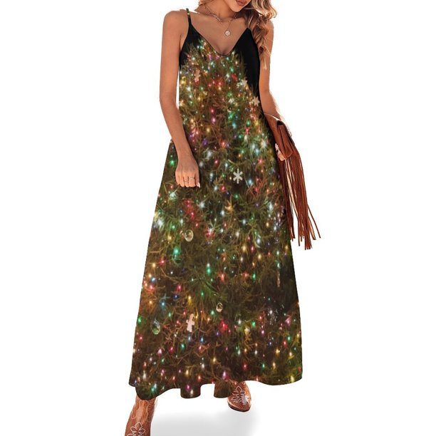 Vestido sin mangas con el árbol de Navidad de Rockport 2013 Vestido de noche vintage para mujer