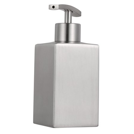 Foxnovo Soap Lotion Dispenser Bathroom Silver Modern Sleek Design 304 Stainless Steel 1Set