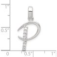 thumbnail image 4 of Sterling Silver Cz Letter P Initial Pendant Made In India qc6525p, 4 of 5