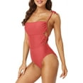 thumbnail image 4 of Charmo Maillots de Bain une Pièce pour Femmes à Contrôle du Ventre, Bretelles à Lacets, Monokini, 4 of 6