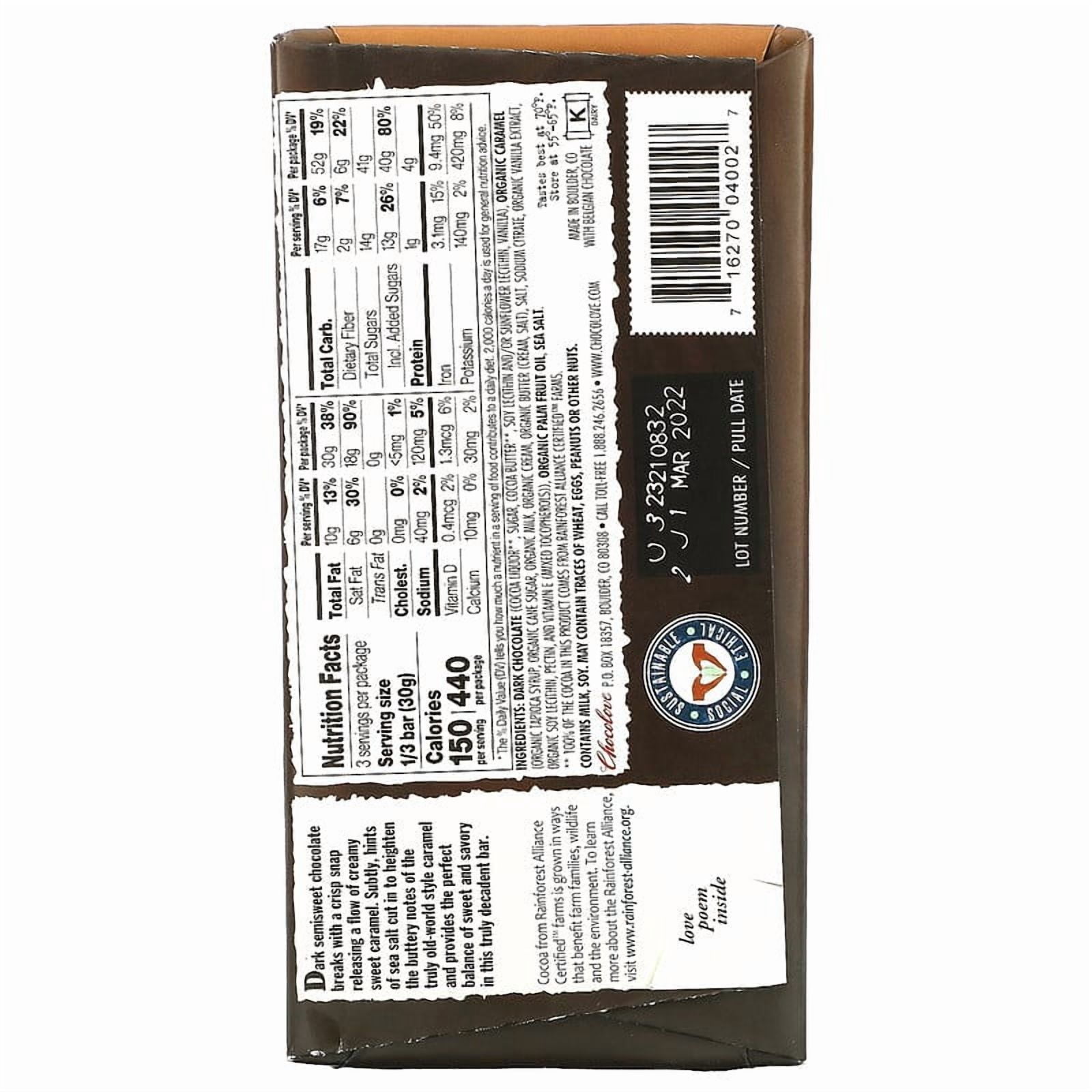 Chocolove, Filled Salted Caramel in Dark Chocolate, 55% Cocoa, 3.2 oz Pack of 4