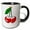 Black/White, variant on 3drose, Cherry Cartoon Characters, 15oz Two-tone Black Mug