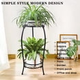 thumbnail image 2 of Mocory Soporte para plantas para interiores y exteriores, 2 niveles, 27 pulgadas de alto, soporte de metal para macetas, soporte para macetas, estante para plantas resistente, hierro inoxidable, múlti, 2 of 6