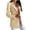 Khaki, variant on Homenesgenics Womens Coats and Jackets Womens Long Sleeve Single Breasted Solid Turn Down Collar Jacket Coat Outerwear