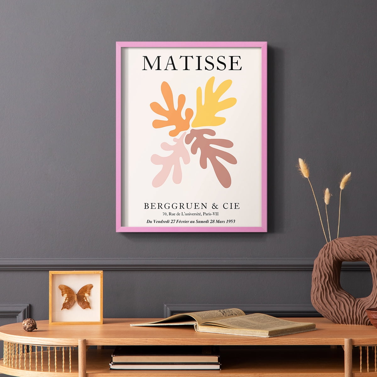 Matisse D in Pink Solid Wood Framed Print No Nail Hanging