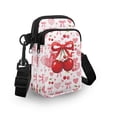 thumbnail image 3 of HELLHERO Heart-Shaped Cherry Pattern Adjustable Crossbody Bag with Double Zipper Shoulder Bag Trendy Polyester, 3 of 7