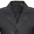 thumbnail image 4 of Mens Classic 3/4-Length Black Leather Overcoat-East Ham in Black, 4 of 4