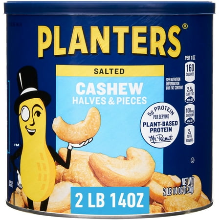 UPC 029000090392 product image for PLANTERS Salted Cashew Halves & Pieces  Party Snacks  Plant-Based Protein  2 Lb  | upcitemdb.com