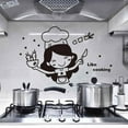 thumbnail image 3 of Kitchen Coffee Sweet Food Cartoon Girl Cooking DIY Wall Dining Room Sticker Dining Room PVC Wallpaper Removable Decals, 3 of 8