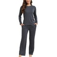 thumbnail image 7 of Buenos Ninos Womens Pajama Set Long Sleeve Tops with Pants Sleepwear PJ Loungewear with Pockets, 7 of 7