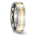 thumbnail image 4 of Chisel Titanium Polished with 14k Gold Inlay 6mm Flat Band, 4 of 7