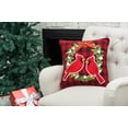 thumbnail image 2 of Red Cardinal on Holly Wreath Plaid Cotton Blend Christmas Tufted Accent Throw Pillow 18" x 18", 2 of 6