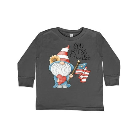 

Inktastic God Bless the USA Gnome Gift Toddler Boy or Toddler Girl Long Sleeve T-Shirt