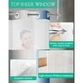 thumbnail image 2 of No Hook Shower Curtains, Blue Grey Standard Bathroom Curtains with Snap in Liner, Gray Farmhouse Modern Rustic Waterproof Washable Fabric Bathroom Shower Curtain Sets, 60" x 72", 2 of 7