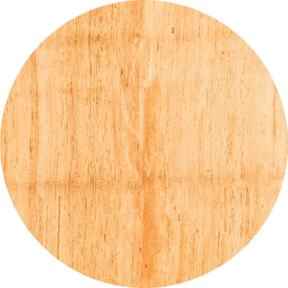 Ahgly Company Indoor Round Solid Orange Modern Area Rugs, 3' Round