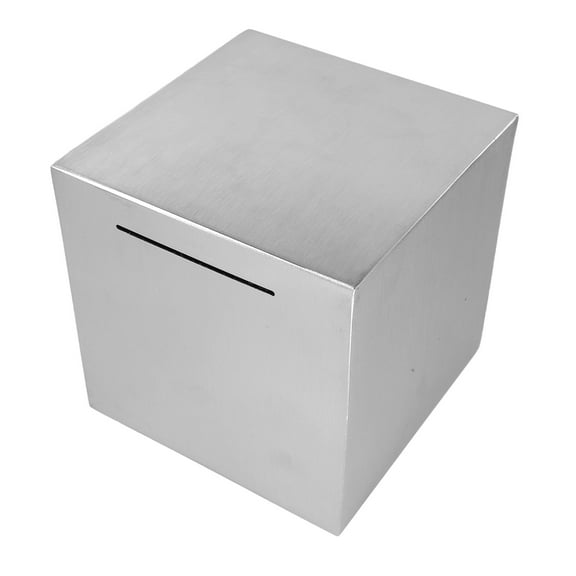 Money Bank Simple Piggy Stainless Steel Break to Open Unbreakable Bill Desktop Only and Out Child