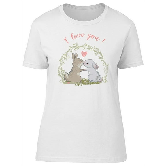 I Love You Bunny Kiss T-Shirt Women -Image by Shutterstock, Female Small