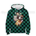 thumbnail image 3 of Sudadera con capucha con estampado 3D de Demon Slayer para niños pequeños, sudaderas de anime para niños y niñas, jerséis de dibujos animados, tops para niños, abrigos, sudadera escolar, 3 of 5