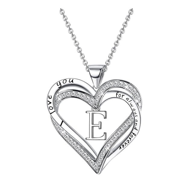 Kcodviy Collier Lettre Cœur pour Femme Collier Simple 26 Lettres Amour Clavicule Collier en Acier Inoxydable Chaîne de Cou