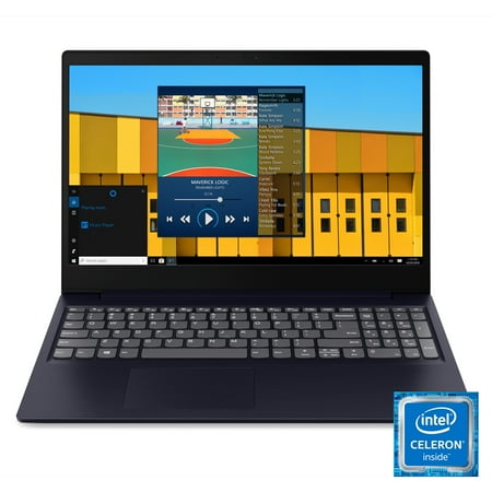 Lenovo ideapad S145 15.6" Laptop, Intel Celeron 4205U Dual-Core Processor, 4GB Memory, 128GB Solid State Drive, Windows 10 - Abyss Blue - 81MV00MBUS