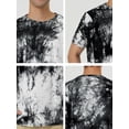 thumbnail image 5 of Camisetas de hombre INSPIRE CHIC para el Día del Padre, de manga corta, camiseta de verano con estampado de teñido anudado, camisetas impresas hip hop, tamaño S, en blanco y negro, 5 of 5