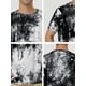 thumbnail image 5 of Camisetas de hombre INSPIRE CHIC de manga corta, camiseta de verano con estampado de teñido anudado, camisetas impresas hip hop S en negro y blanco, 5 of 5
