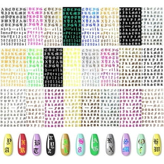 3D 26 English Alphabet Nail Art Sticker Self-Adhesive Gold/Silver Number Small  Letters Decoration Word Tattoos Nail Decals