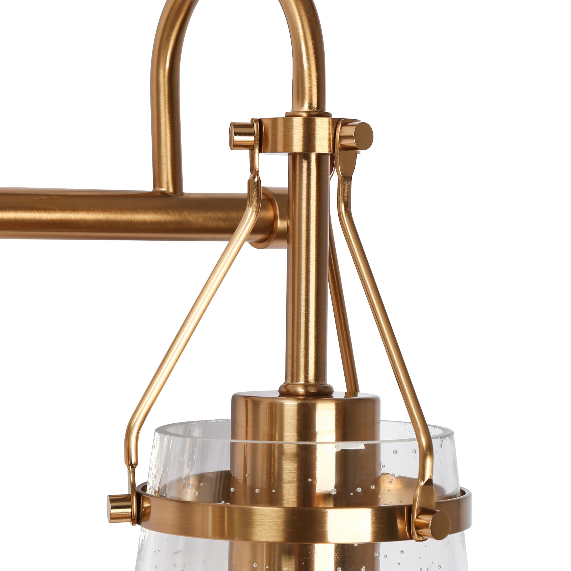LNC Black & Gold 3-Light Bathroom Vanity Light with Seeded Glass Bell Shades, Dimmable