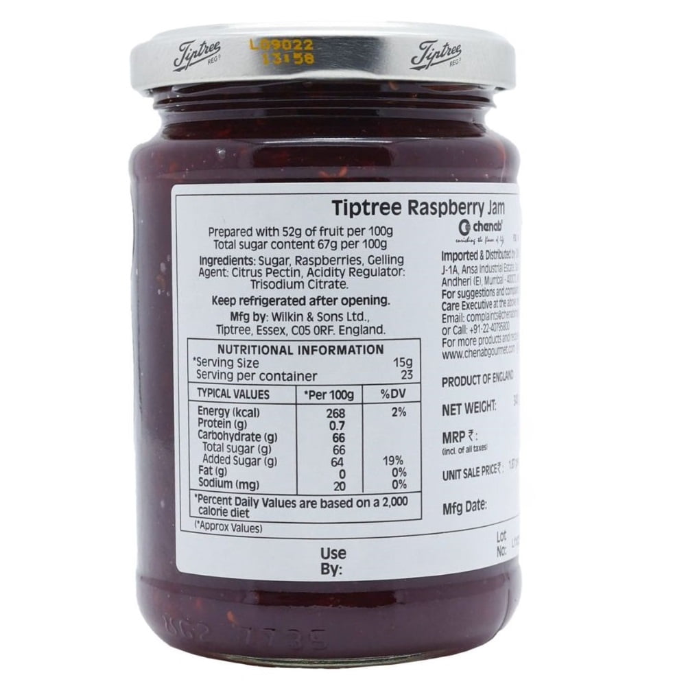 Tiptree Sweet Tip Raspberry Preserve (340g) - Pack of 2