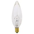 (6 Pack) 25 Watt Clear European Base (E14) Torpedo Tip 120V Chandelier Bulbs