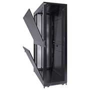NavePoint 42U Server Cabinet 1200mm Deep with Locking Glass Door and Removable Side Panels - 42U Rack Cabinet with Cable Managemenet Compatible Top, Black