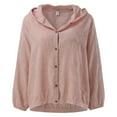 thumbnail image 3 of Zylarhe Womens T Shirts Women's Soft Hooded Cardigan Casual Long Sleeve Button Front Lightweight Comfortable Versatile Layering Piece for Everyday Wear, 3 of 8