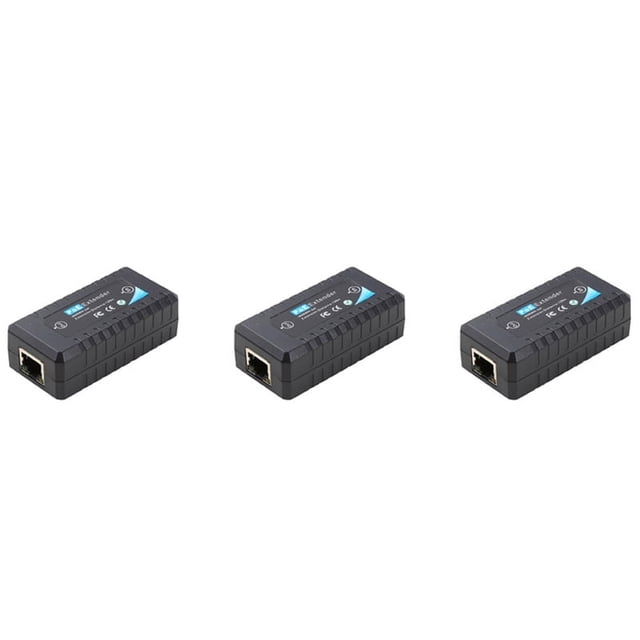 3X 1 Port POE Extender 10/100Mbps with IEEE 802.3Af Standard Input/Output for IP Camera Transmission Distance 120 Meters