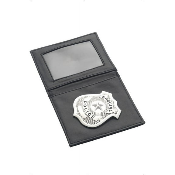 Adult Realistic 911 Silver Special Cop Badge In Wallet Costume Accessory