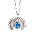 thumbnail image 1 of Green Paper Umbrella Cloud Pattern Sunflower Necklace Pendant Locket Jewelry, 1 of 3