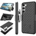 thumbnail image 3 of Shell Holster Kickstand Case with Spring Belt Clip for Samsung Galaxy S23 - Black, 3 of 9