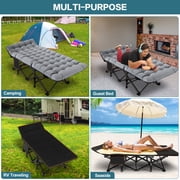 Slsy Oversized XXL Folding Camping Cot with 2-Sided Cushion & Carry Bag for Adults & Kids, 32 Wide XXL Portable Folding Bed Sleeping Cot, Folding Guest Bed