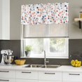 thumbnail image 4 of Colorful Botanical Curtain Valances for Windows, Kitchen Valance Window Treatments Panel 2 Pack, Rainbow Color Leaf Spring Rod Pocket Short Curtains for Bathroom Bedroom 42 x 18 Inch, 4 of 8