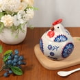 thumbnail image 3 of FKSZLL Ceramic Salt Cellar with Lid and Spoon 13 OZ Large Chicken Shape Salt Jar Holder for Counter Coffee Sugar Spice and Candy Container for Countertop,Blue, 3 of 10