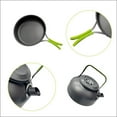 thumbnail image 5 of XunW Outdoor Tableware Camping Cooking Set Carabiner Space-Saving Green Cutting Board Hard Alumina Corkscrew Kettle, 5 of 9