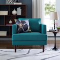 thumbnail image 2 of Modern Contemporary Urban Design Living Room Lounge Club Lobby Armchair Accent Chair, Fabric, Aqua Blue, 2 of 5