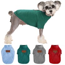Deago Dog Sweater Winter Fleece Pet Clothes Sweatshirt Pullover Jacket with D-Ring Leash Cold Weather Coat Hoodie for Small Medium Dogs Cats (Green, M)