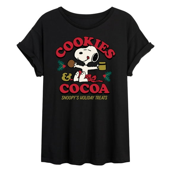 Peanuts - Cookies And Cocoa - Juniors Ideal Flowy Muscle T-Shirt