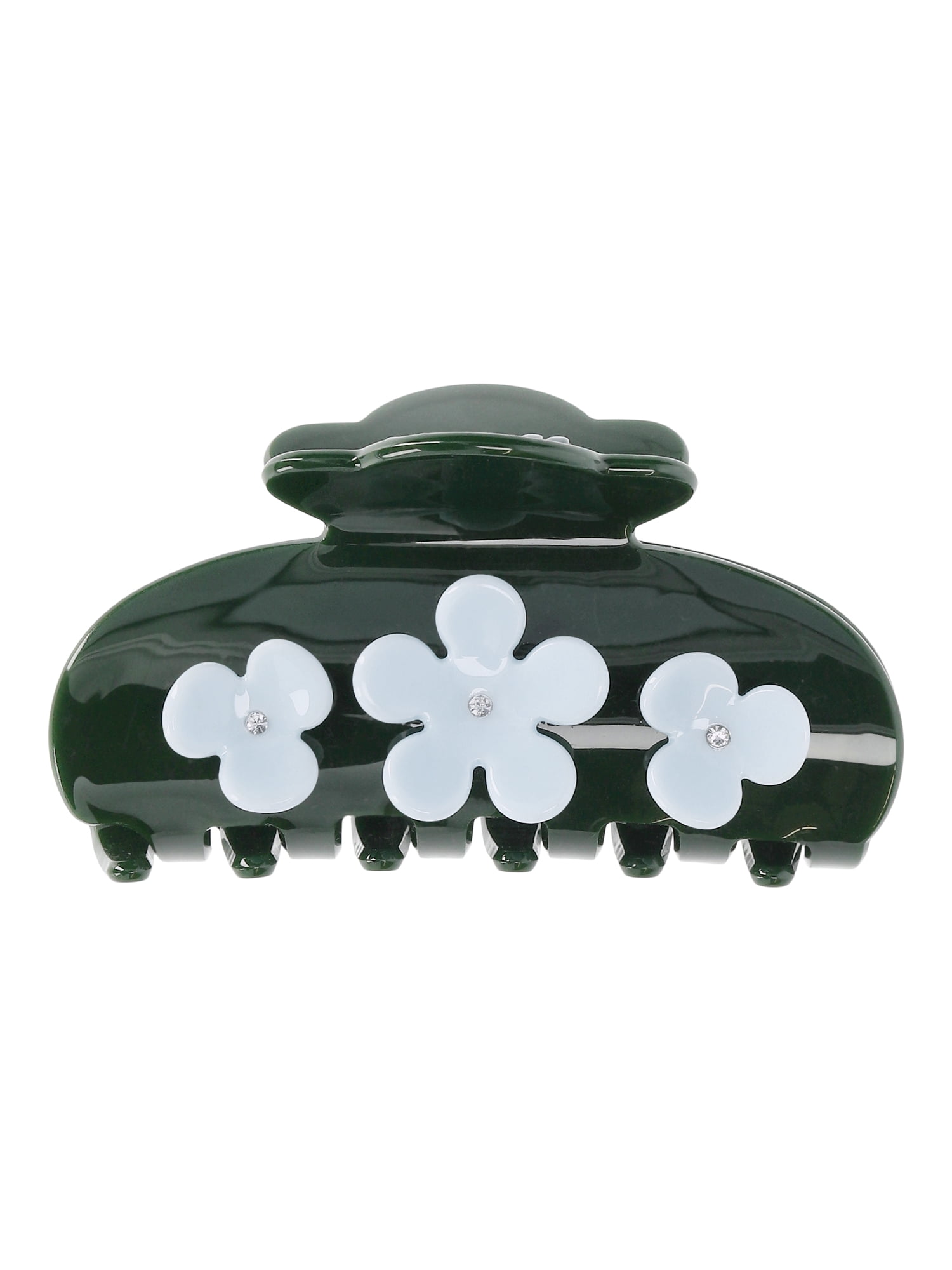 No Boundaries Acrylic Flower Claw Clip, Green/Blue, Women's